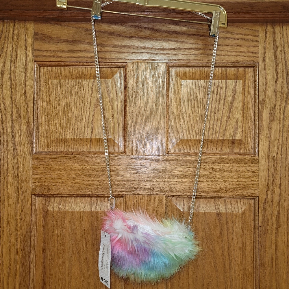 Boohoo Multicolored Fur Cross Body Bag.